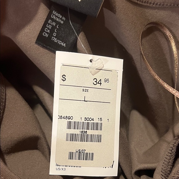 Elegant mauve/tan Dress - Picture 3 of 7